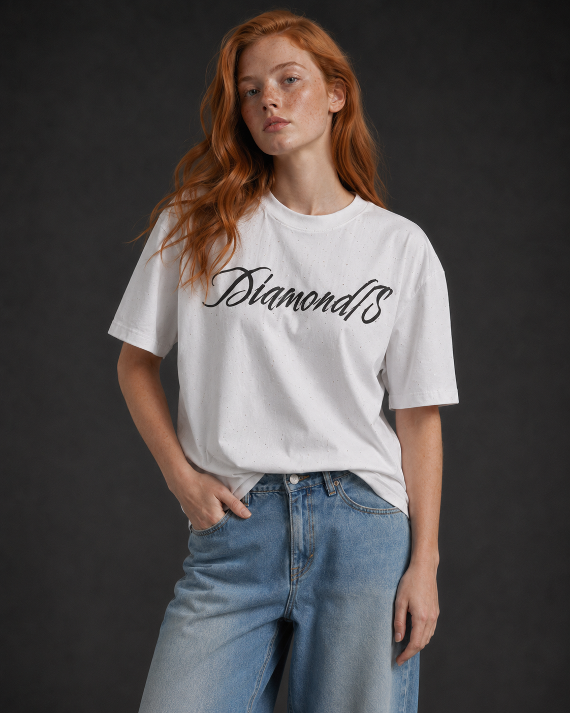 Crystal White Oversized T-Shirt Women