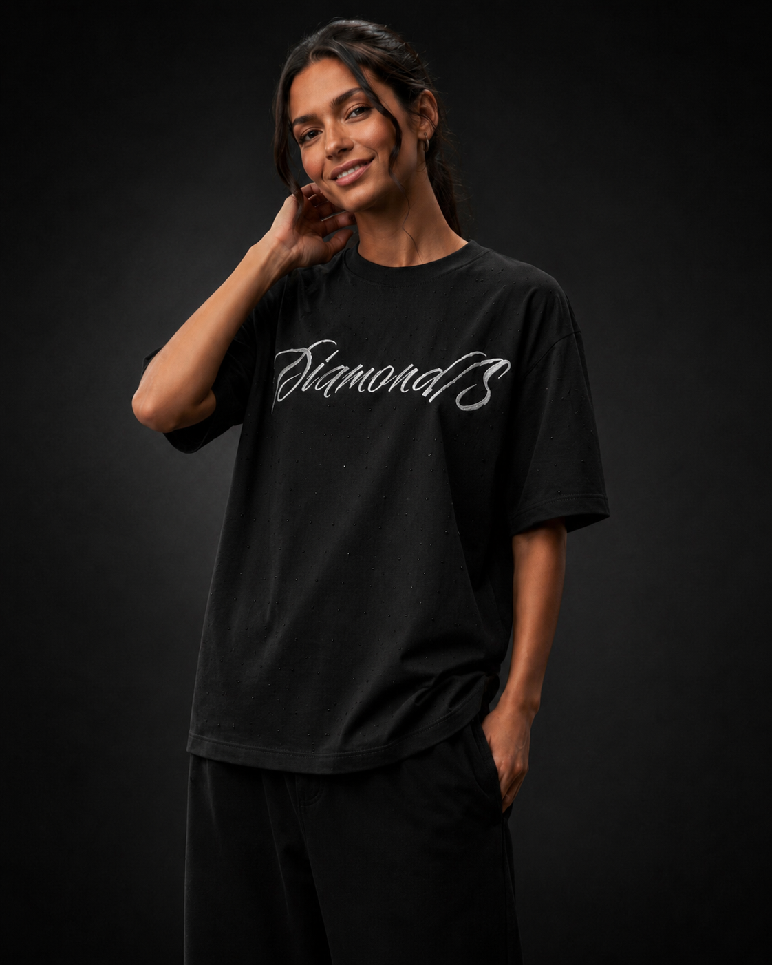 Obsidian Black Oversized T-Shirt Women