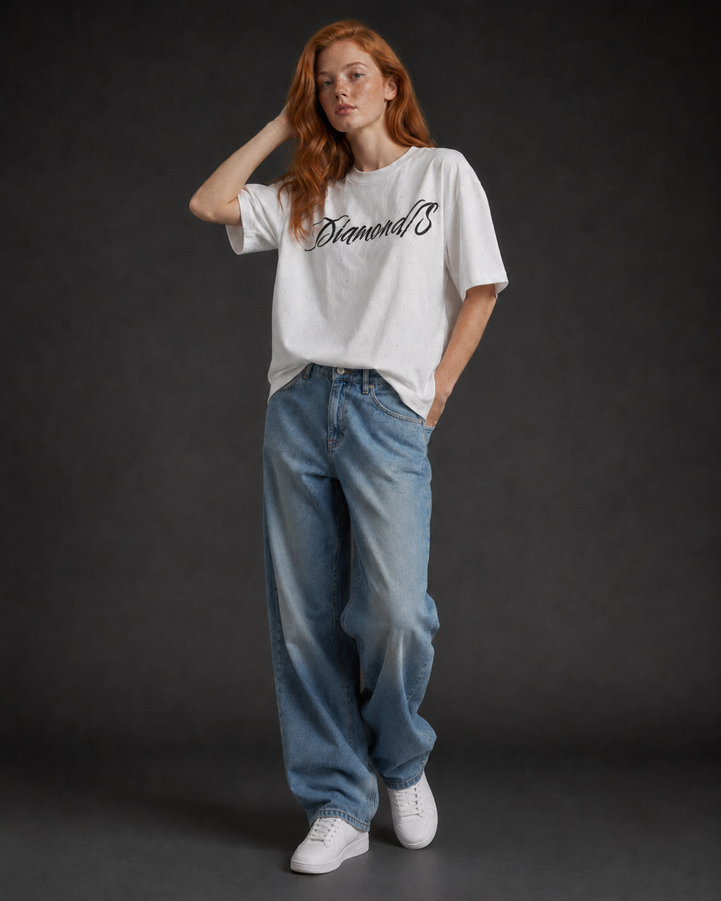 Crystal White Oversized T-Shirt Women