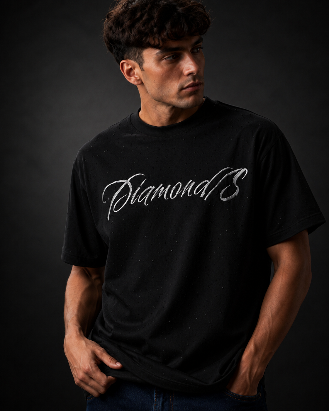Obsidian Black Oversized T-Shirt Men