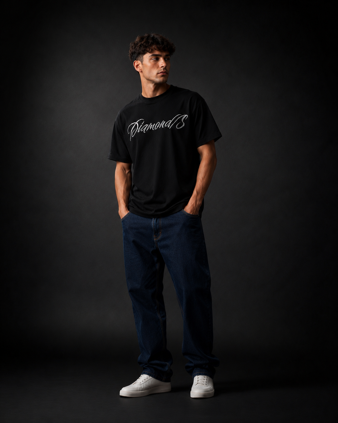 Obsidian Black Oversized T-Shirt Men