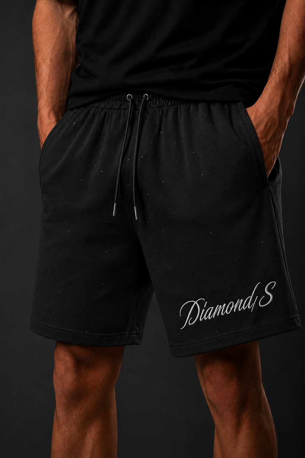 Obsidian Black Shorts Men